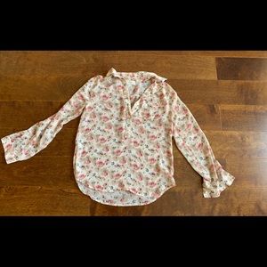 Loft sheer button down blouse in size XXSP
